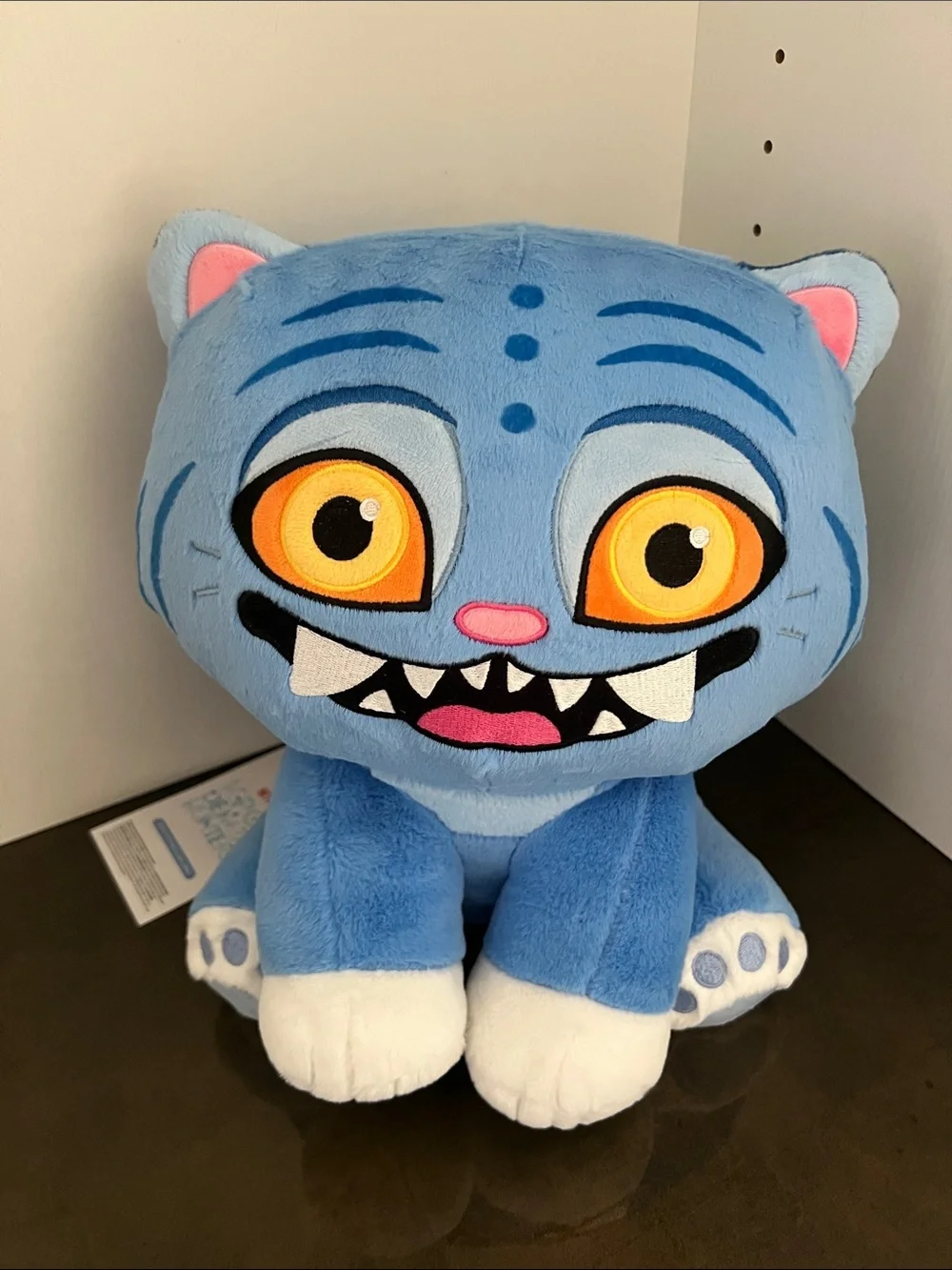 Netflix Blue Plush Cat Toy with Bright Yellow Eyes